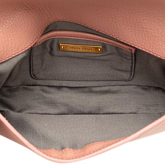 Pre Loved miu miu Studded Leather Clutch Women Pink Clutches - Picture 4 of 8